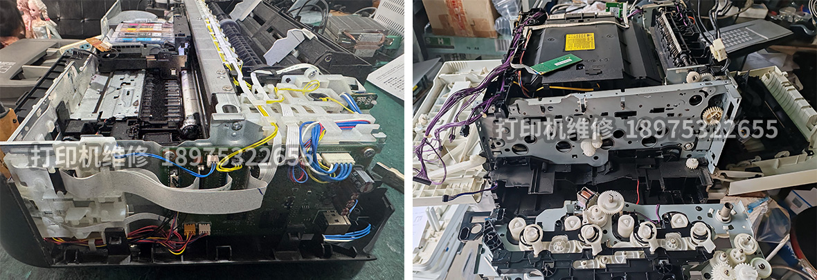 打印机配件更换与维修操作实拍