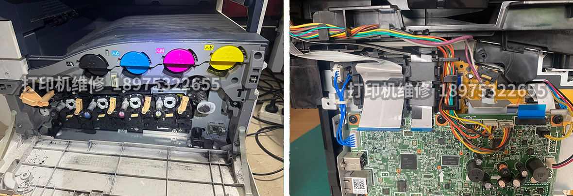 套鼓显影仓粉盒检修及主板芯片级检测维修实拍
